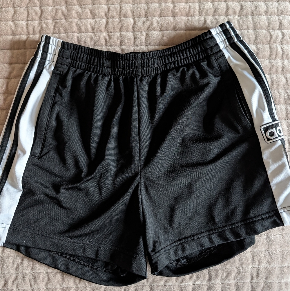 adidas Black Shorts with White Side Panels